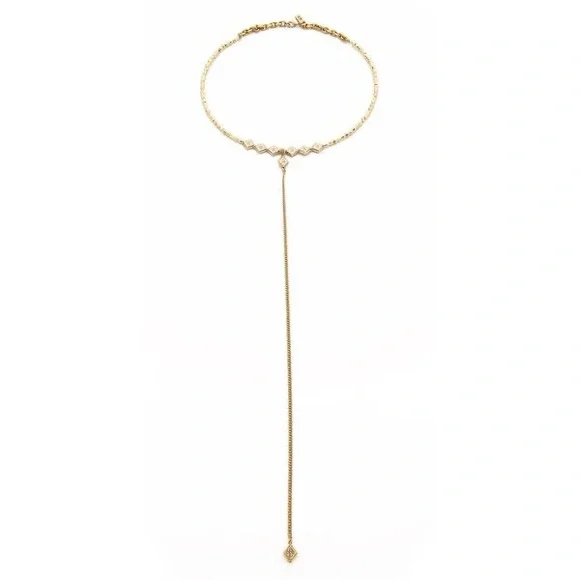 NEW Vanessa Mooney GOLD beaded double strand lariat elysee Choker Necklace - Picture 1 of 8